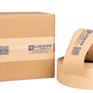 Cinta kraft reforzada de papel marrón c/activación por agua LockedPaper